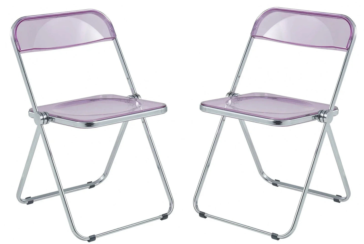 Lawrence Acrylic Folding Chair With Metal Frame Set of 2 - Elax Furniture
