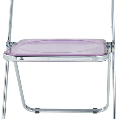 Lawrence Acrylic Folding Chair With Metal Frame Set of 2 - Elax Furniture