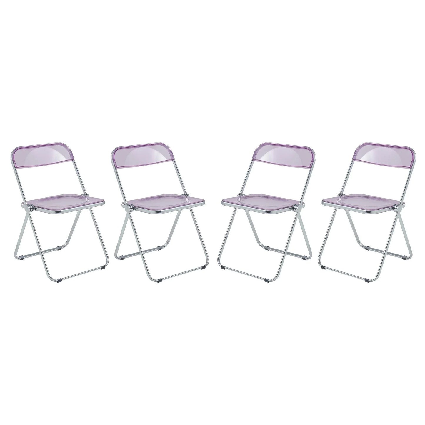 Lawrence Acrylic Folding Chair With Metal Frame Set of 4 - Elax Furniture