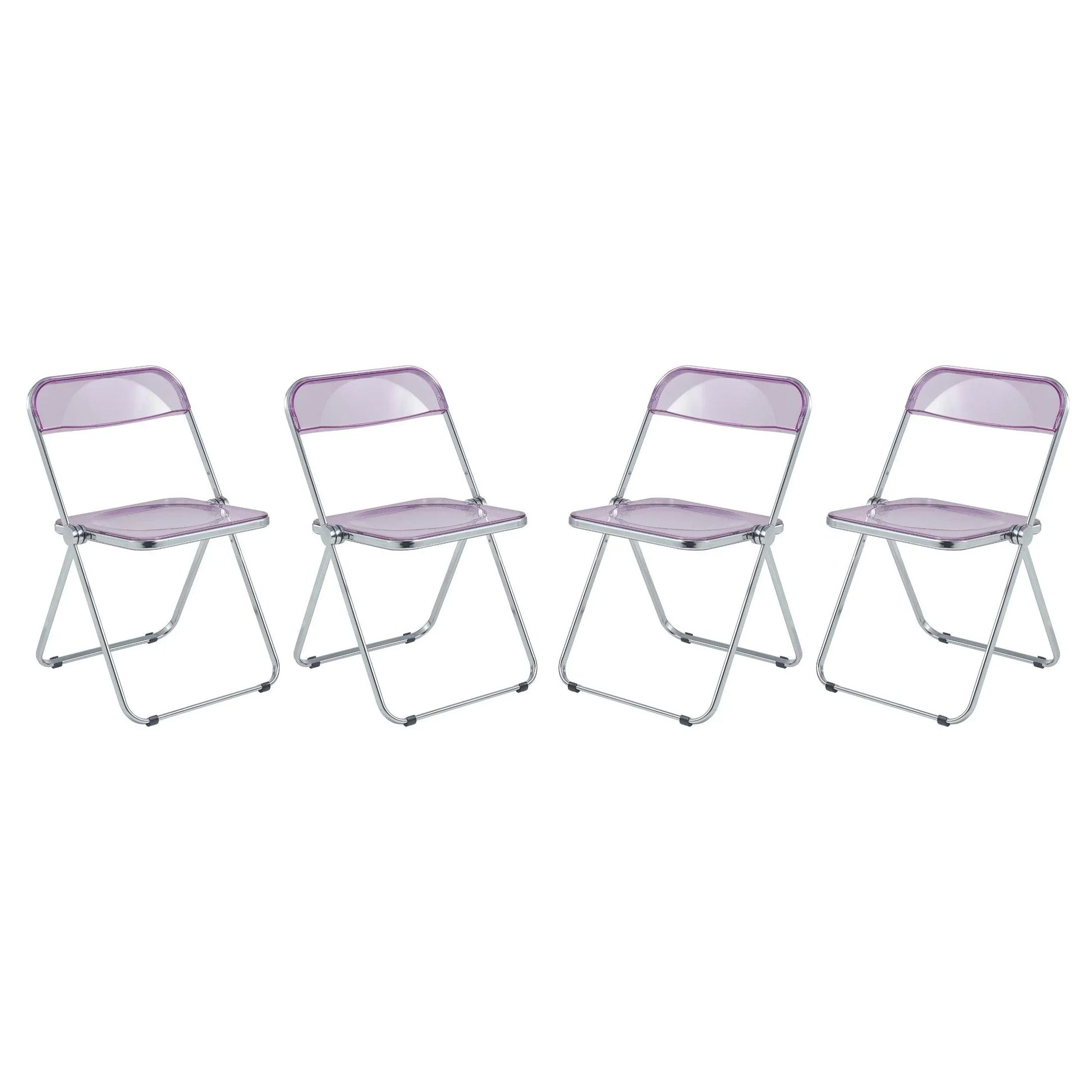 Lawrence Acrylic Folding Chair With Metal Frame Set of 4 - Elax Furniture