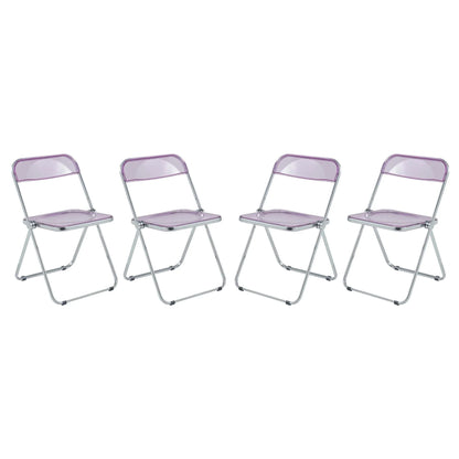 Lawrence Acrylic Folding Chair With Metal Frame Set of 4 - Elax Furniture