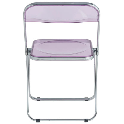 Lawrence Acrylic Folding Chair With Metal Frame Set of 4 - Elax Furniture