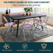Lawrence Acrylic Folding Chair With Metal Frame - Elax Furniture