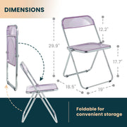 Lawrence Acrylic Folding Chair With Metal Frame - Elax Furniture