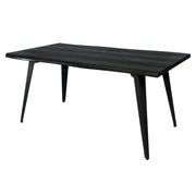 Lawrence 7-Piece Dining Set: Folding Acrylic Chairs & Rectangular Wood Table - Elax Furniture
