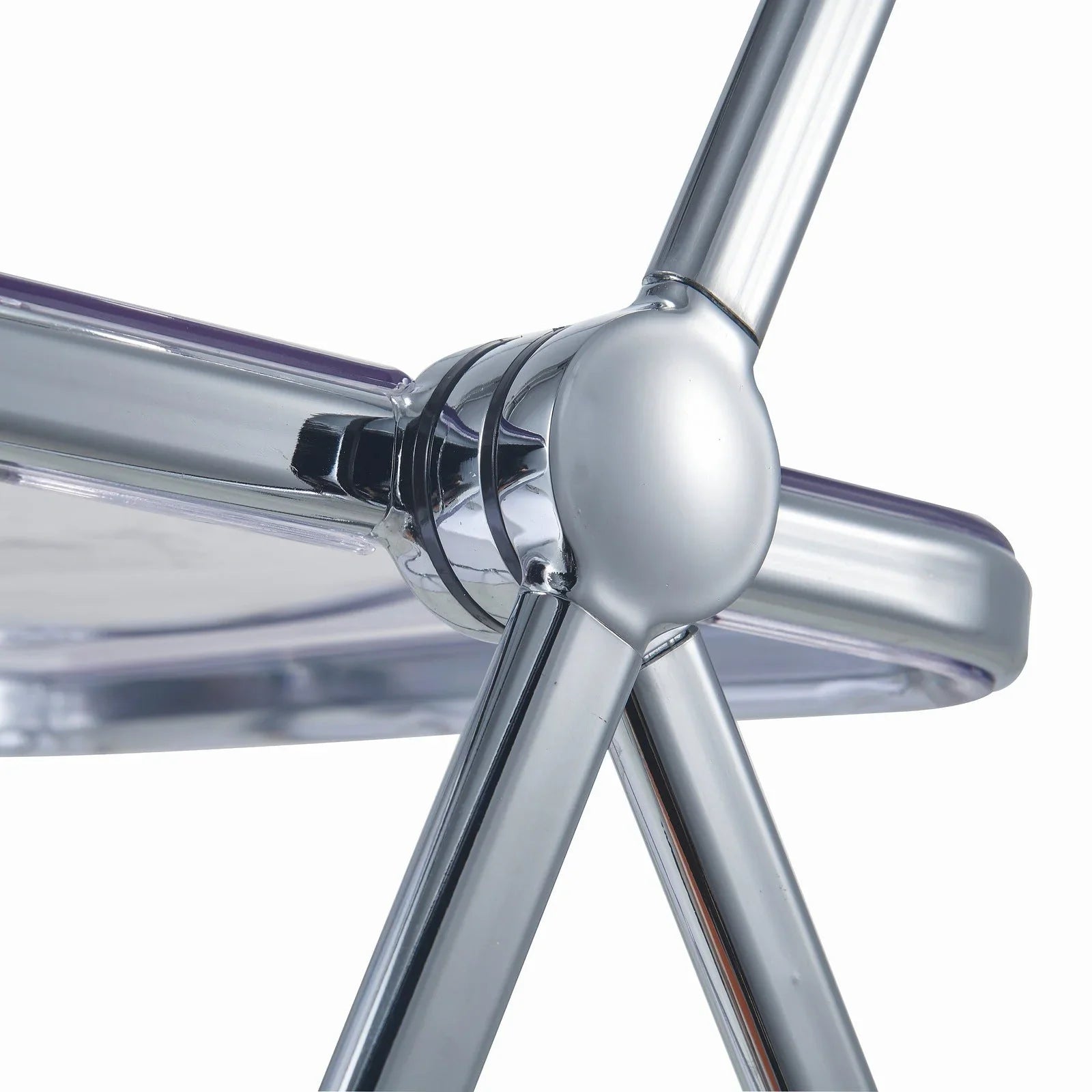 Lawrence 7-Piece Dining Set: Folding Acrylic Chairs & Rectangular Wood Table with Geometric Base - Elax Furniture