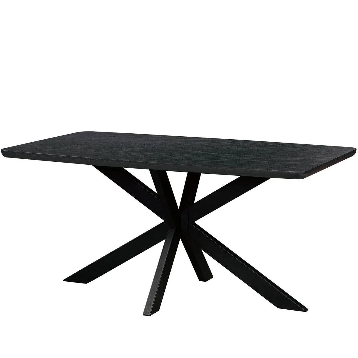 Lawrence 7-Piece Dining Set: Folding Acrylic Chairs & Rectangular Wood Table with Geometric Base - Elax Furniture