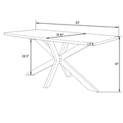Lawrence 7-Piece Dining Set: Folding Acrylic Chairs & Rectangular Wood Table with Geometric Base - Elax Furniture