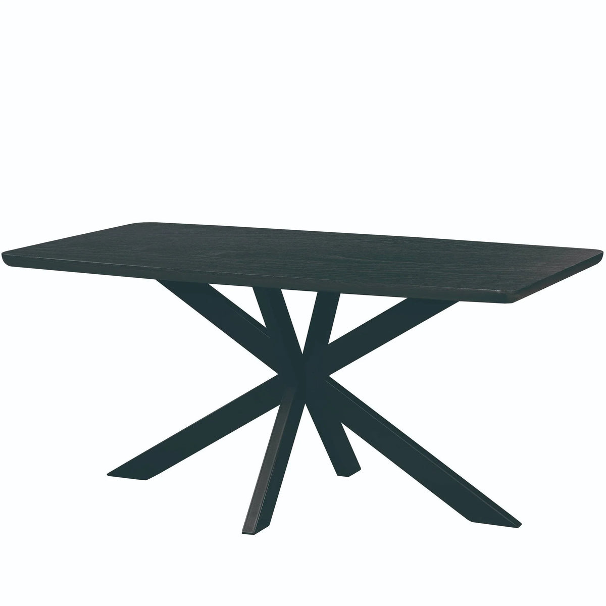 Lawrence 7-Piece Dining Set: Folding Acrylic Chairs & Rectangular Wood Table with Geometric Base - Elax Furniture