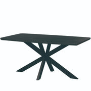 Lawrence 7-Piece Dining Set: Folding Acrylic Chairs & Rectangular Wood Table with Geometric Base - Elax Furniture