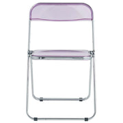 Lawrence 7-Piece Dining Set: Folding Acrylic Chairs & Rectangular Wood Table with Geometric Base - Elax Furniture