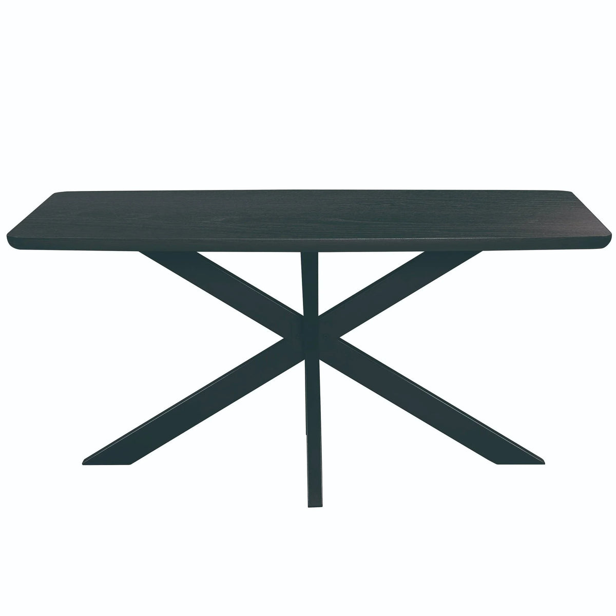 Lawrence 7-Piece Dining Set: Folding Acrylic Chairs & Rectangular Wood Table with Geometric Base - Elax Furniture