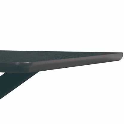 Lawrence 7-Piece Dining Set: Folding Acrylic Chairs & Rectangular Wood Table with Geometric Base - Elax Furniture