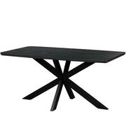 Lawrence 7-Piece Dining Set: Folding Acrylic Chairs & Rectangular Wood Table with Geometric Base - Elax Furniture
