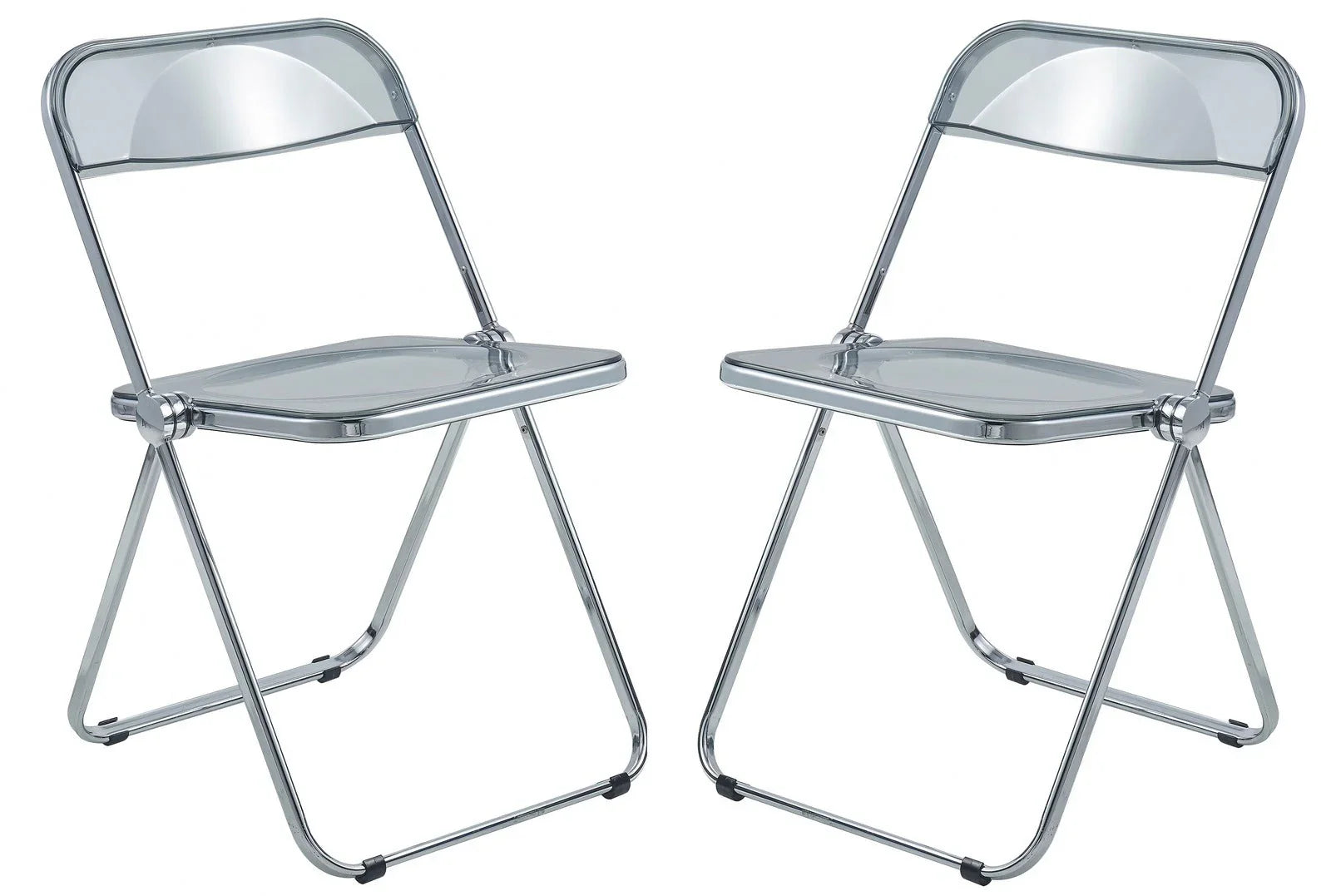 Lawrence Acrylic Folding Chair With Metal Frame Set of 2 - Elax Furniture