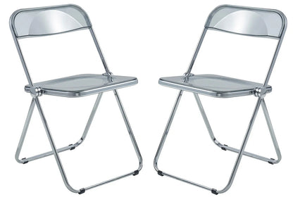 Lawrence Acrylic Folding Chair With Metal Frame Set of 2 - Elax Furniture