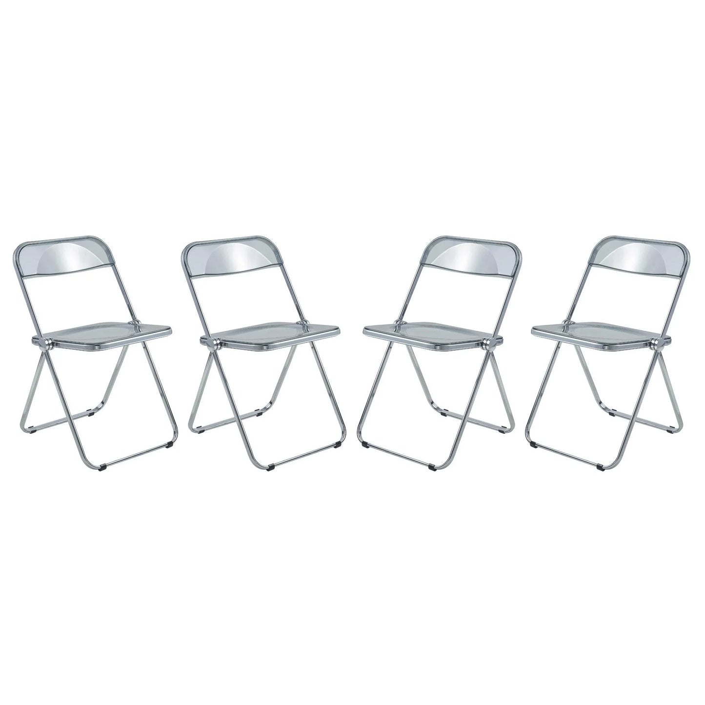 Lawrence Acrylic Folding Chair With Metal Frame Set of 4 - Elax Furniture