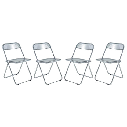 Lawrence Acrylic Folding Chair With Metal Frame Set of 4 - Elax Furniture