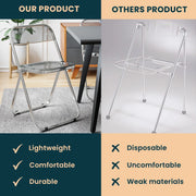Lawrence Acrylic Folding Chair With Metal Frame - Elax Furniture