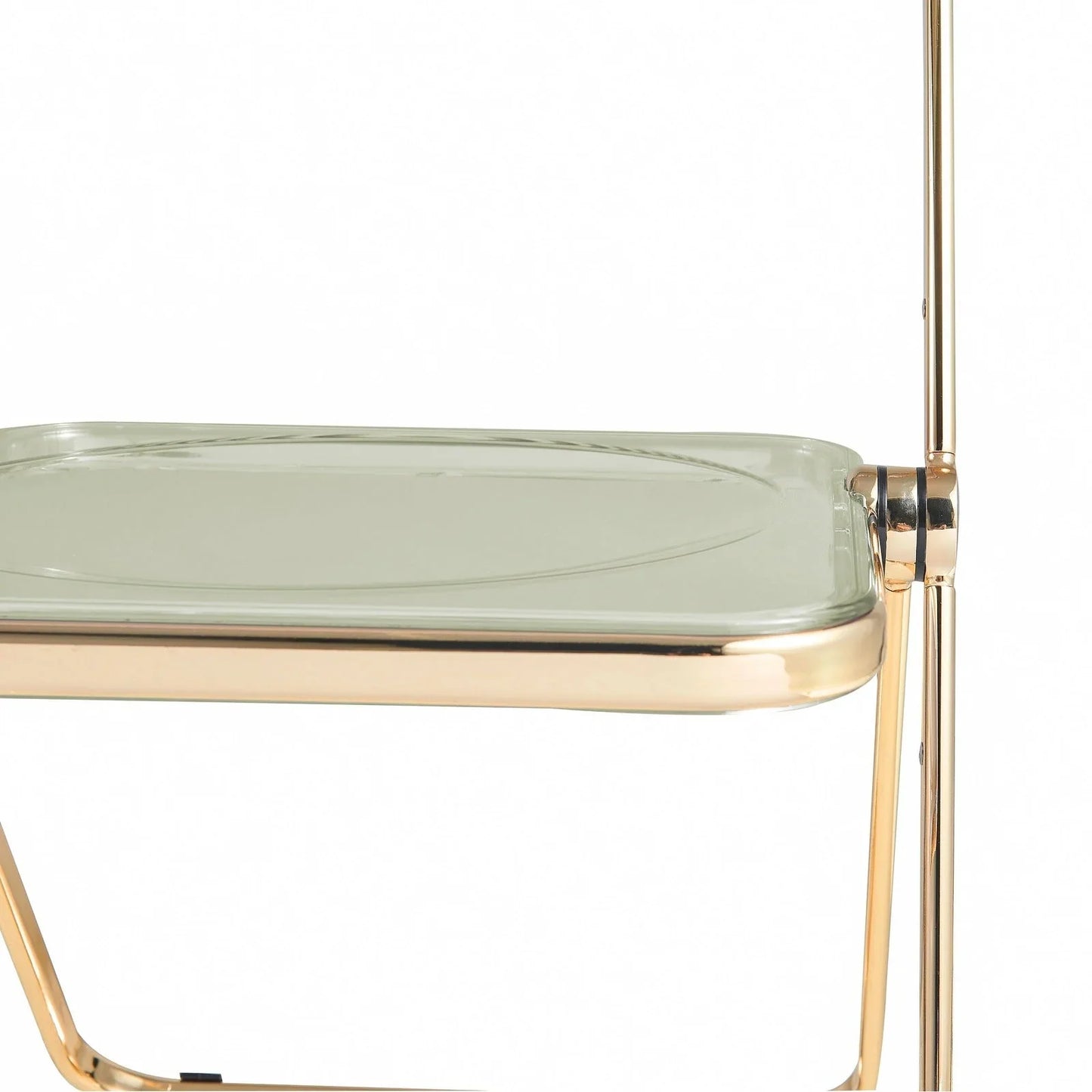 Lawrence Acrylic Folding Chair With Gold Metal Frame Set of 2 - Elax Furniture
