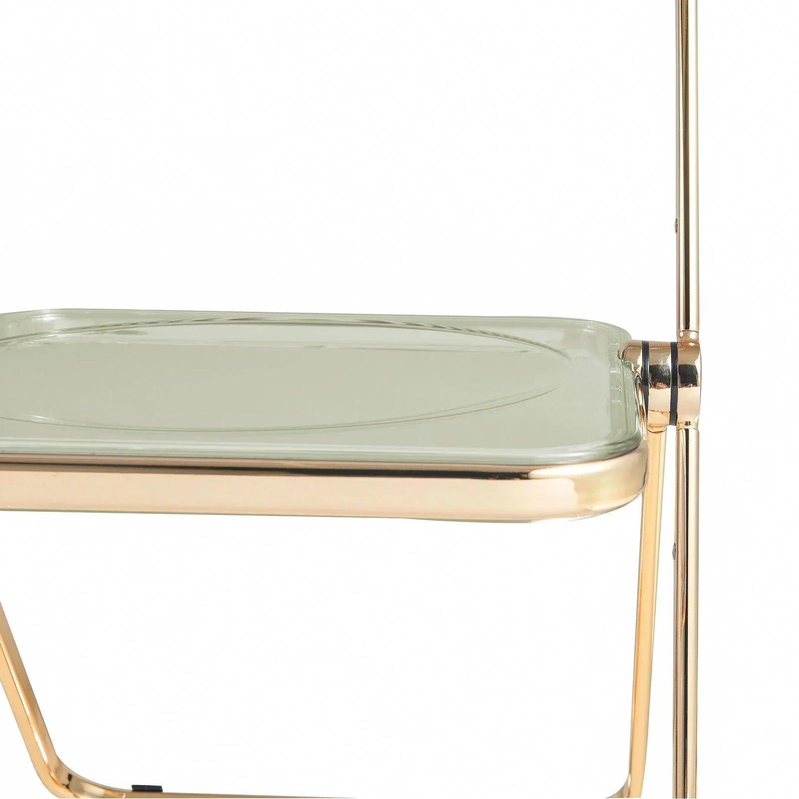 Lawrence Acrylic Folding Chair With Gold Metal Frame Set of 2 - Elax Furniture