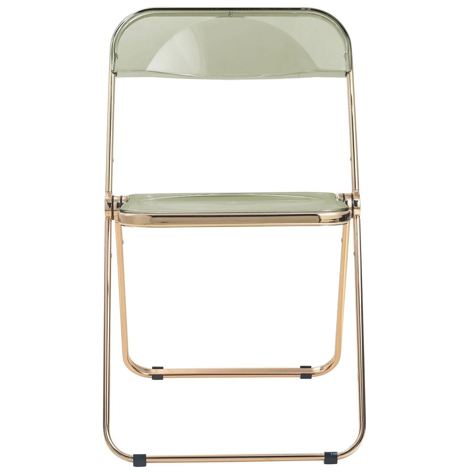 Lawrence Acrylic Folding Chair With Gold Metal Frame Set of 2 - Elax Furniture