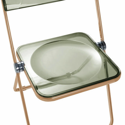 Lawrence Acrylic Folding Chair With Gold Metal Frame Set of 2 - Elax Furniture