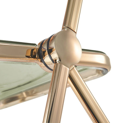 Lawrence Acrylic Folding Chair With Gold Metal Frame Set of 2 - Elax Furniture