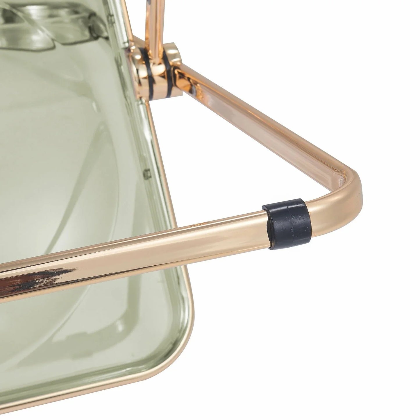 Lawrence Acrylic Folding Chair With Gold Metal Frame Set of 2 - Elax Furniture