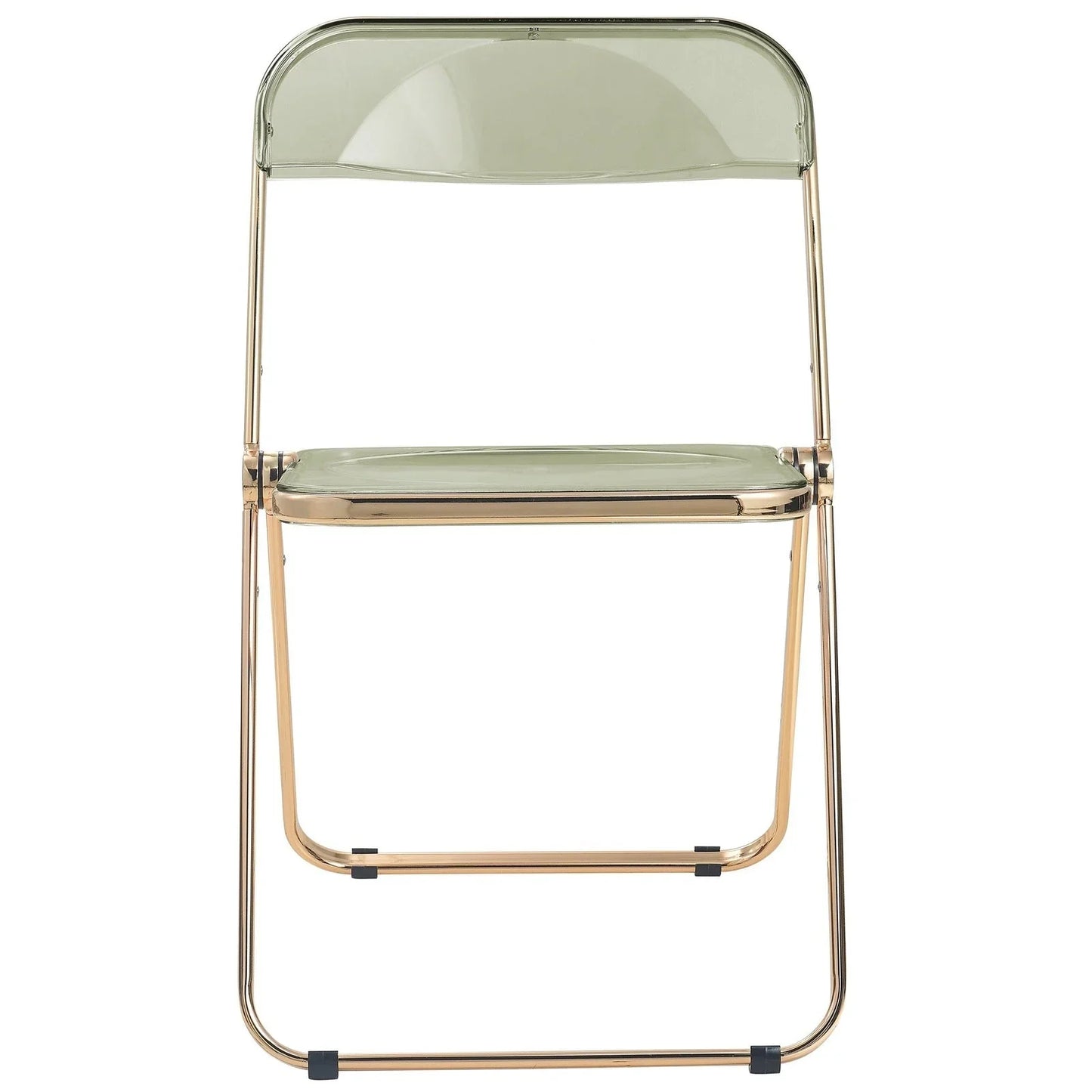 Lawrence Acrylic Folding Chair With Gold Metal Frame Set of 4 - Elax Furniture