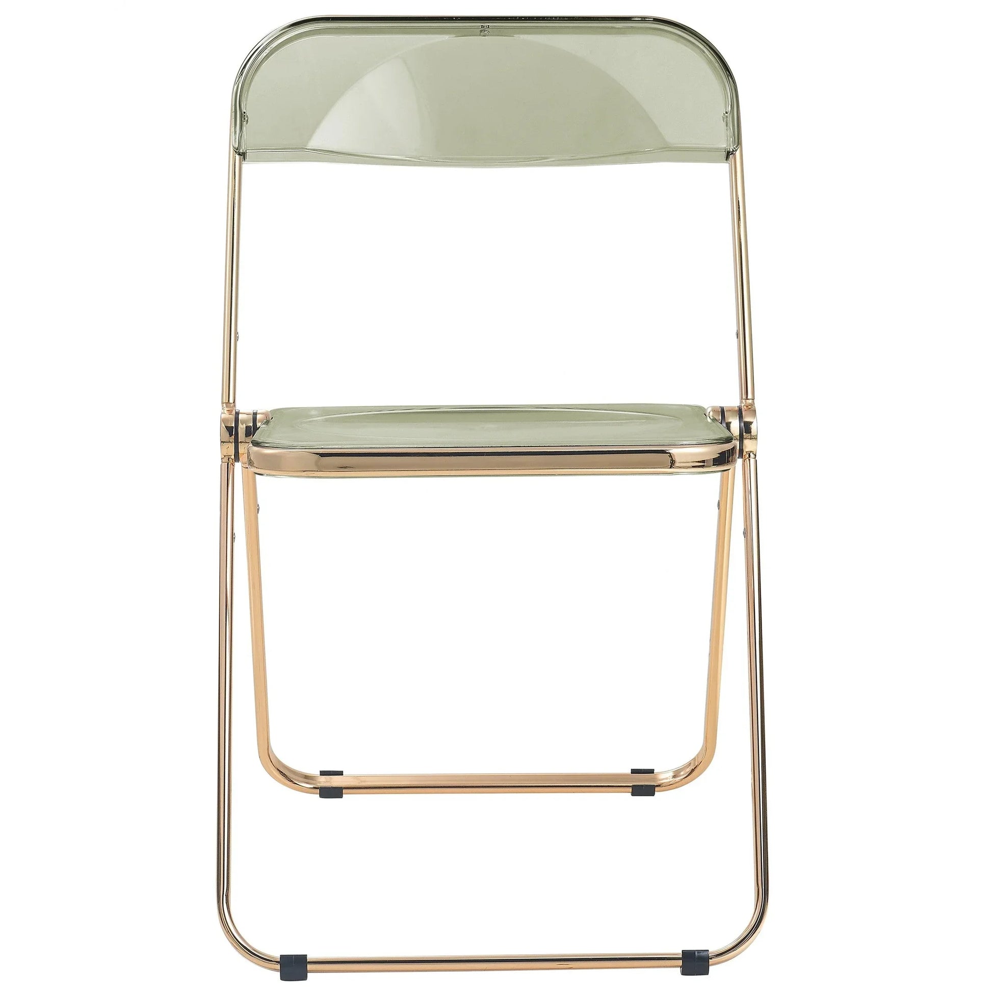 Lawrence Acrylic Folding Chair With Gold Metal Frame Set of 4 - Elax Furniture