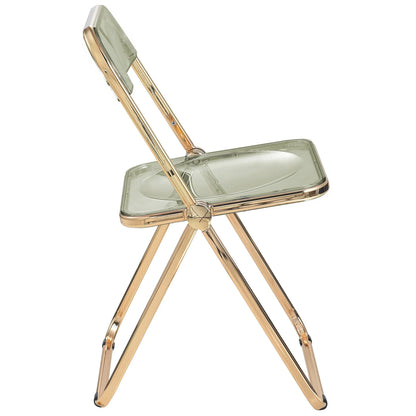 Lawrence Acrylic Folding Chair With Gold Metal Frame Set of 4 - Elax Furniture