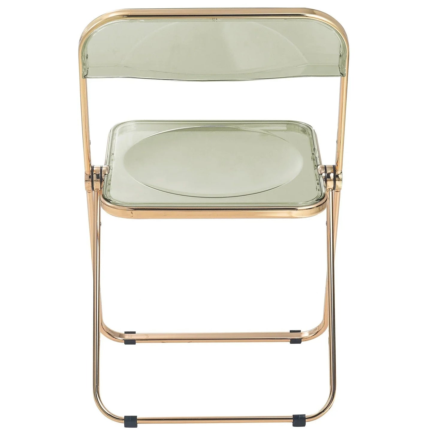 Lawrence Acrylic Folding Chair With Gold Metal Frame Set of 4 - Elax Furniture