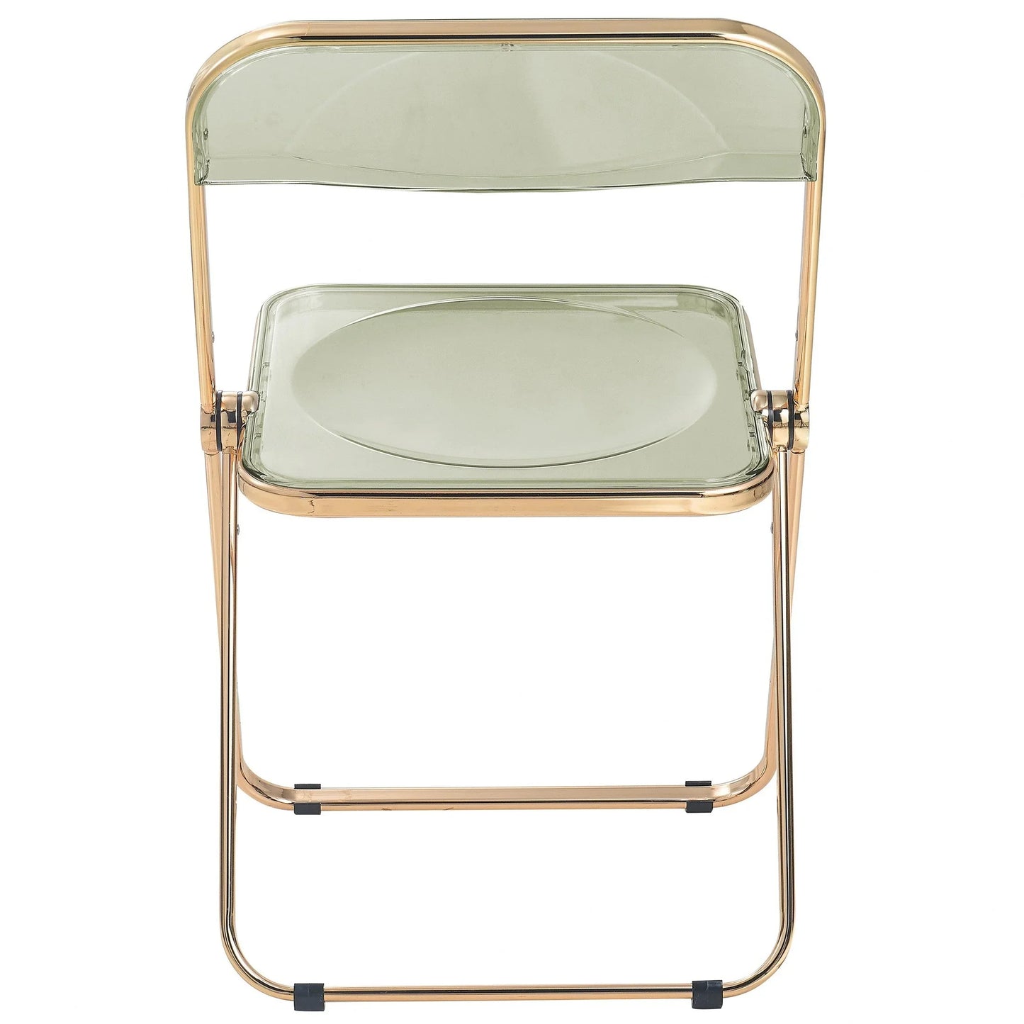 Lawrence Acrylic Folding Chair With Gold Metal Frame Set of 4 - Elax Furniture