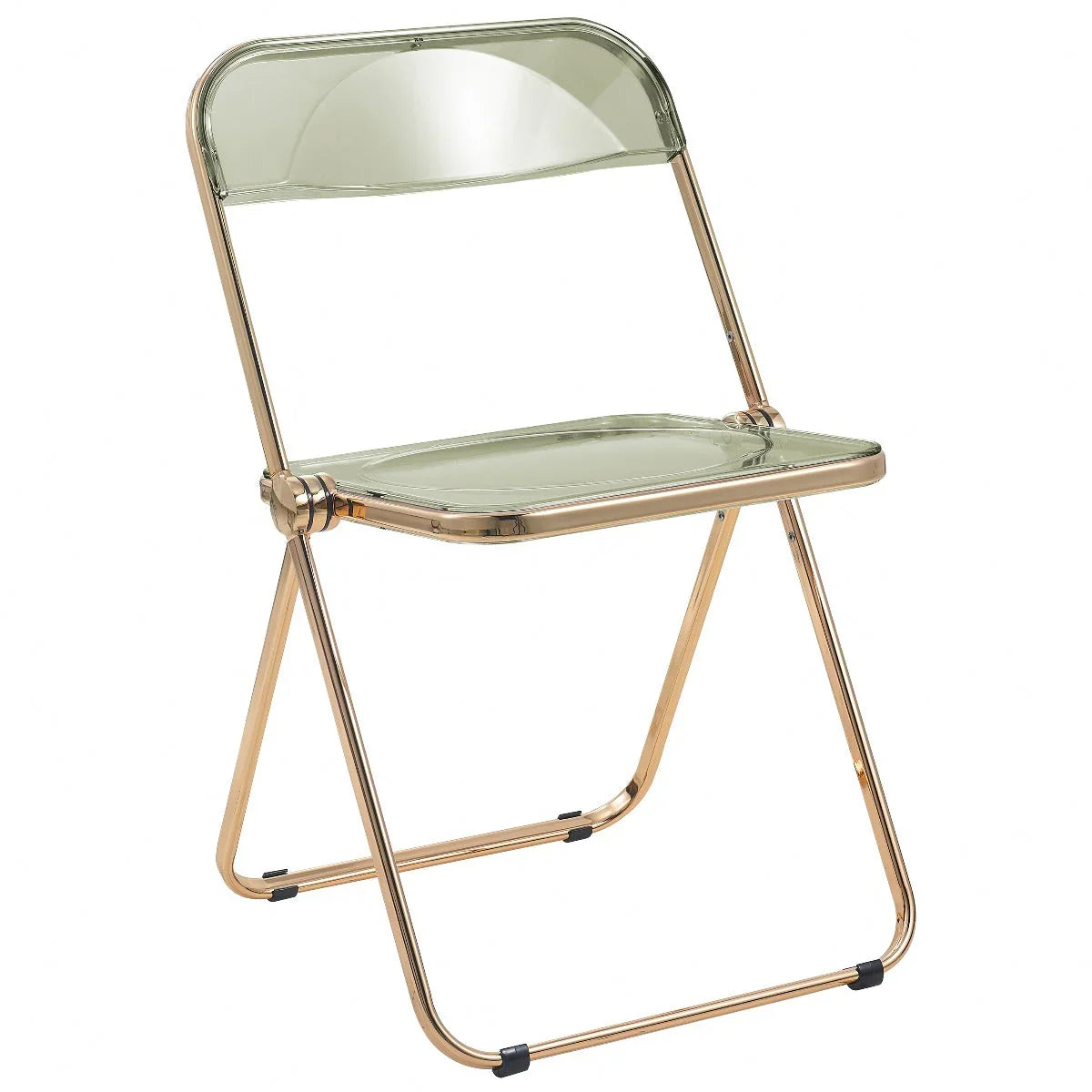 Lawrence Acrylic Folding Chair With Gold Metal Frame Set of 2 - Elax Furniture