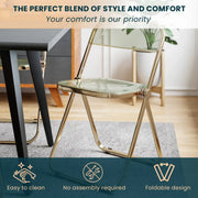 Lawrence Acrylic Folding Chair With Metal Frame - Elax Furniture