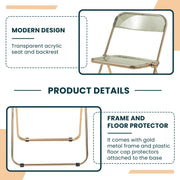 Lawrence Acrylic Folding Chair With Metal Frame - Elax Furniture
