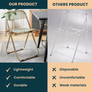 Lawrence Acrylic Folding Chair With Metal Frame - Elax Furniture