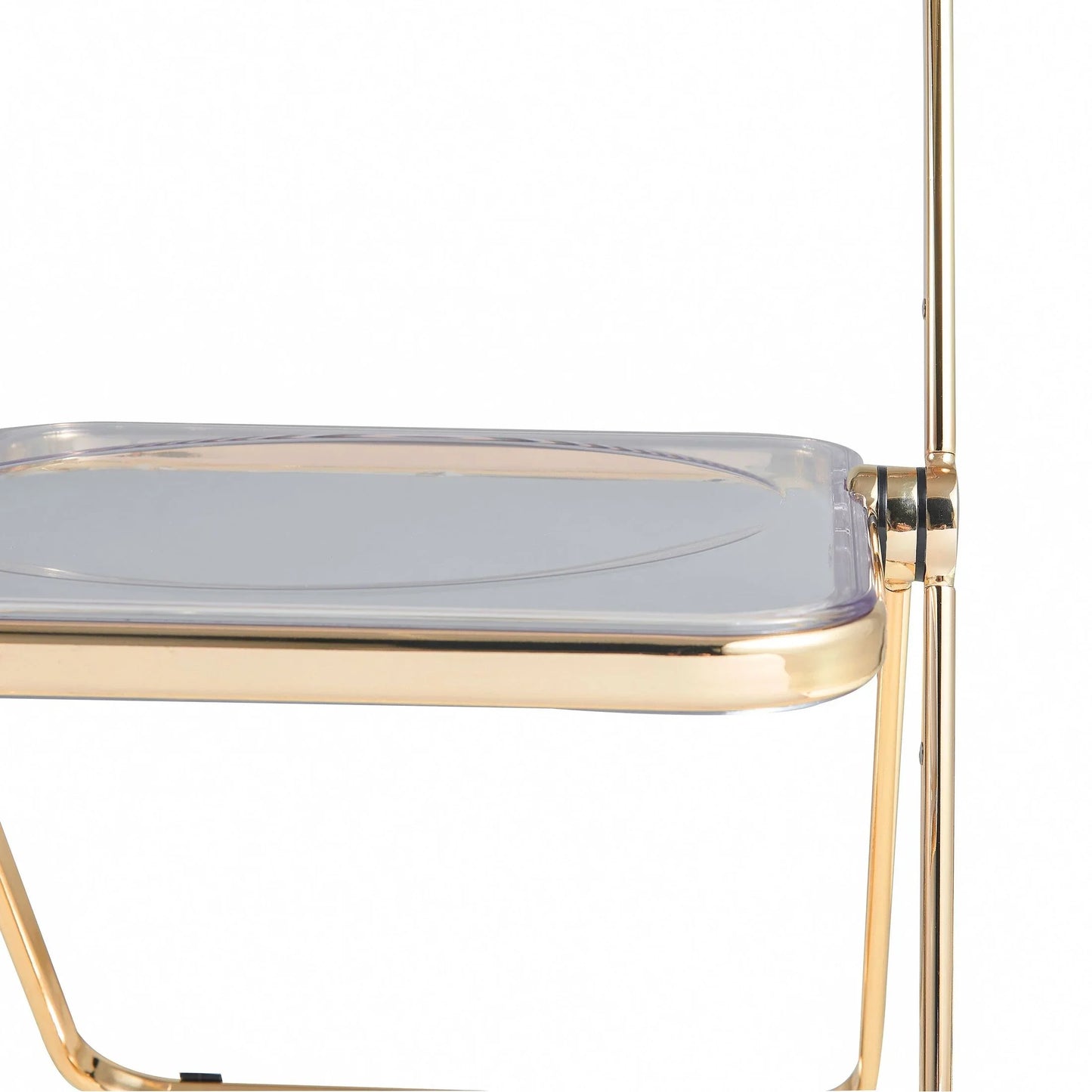 Lawrence Acrylic Folding Chair With Gold Metal Frame Set of 4 - Elax Furniture