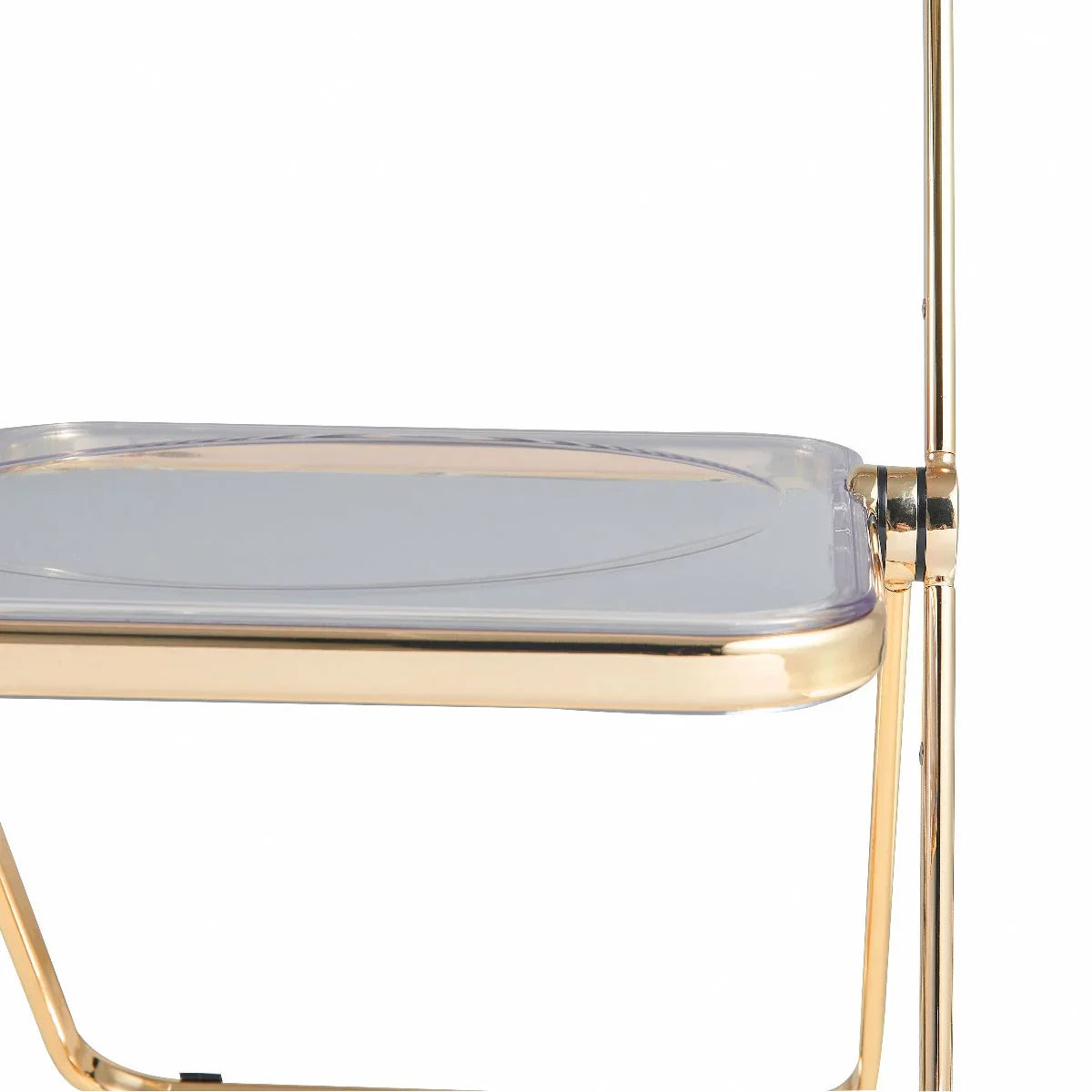 Lawrence Acrylic Folding Chair With Gold Metal Frame Set of 2 - Elax Furniture