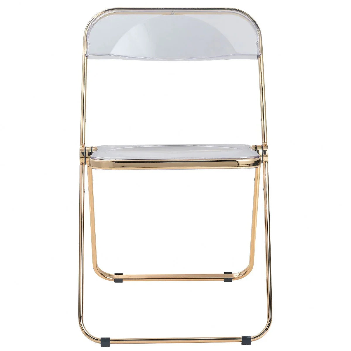 Lawrence Acrylic Folding Chair With Gold Metal Frame Set of 2 - Elax Furniture