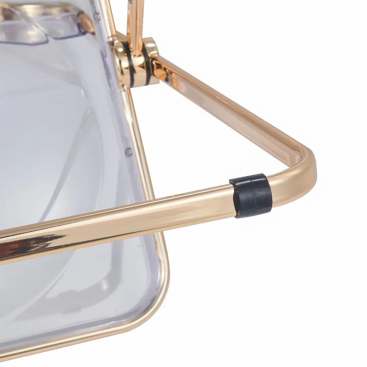 Lawrence Acrylic Folding Chair With Gold Metal Frame Set of 2 - Elax Furniture