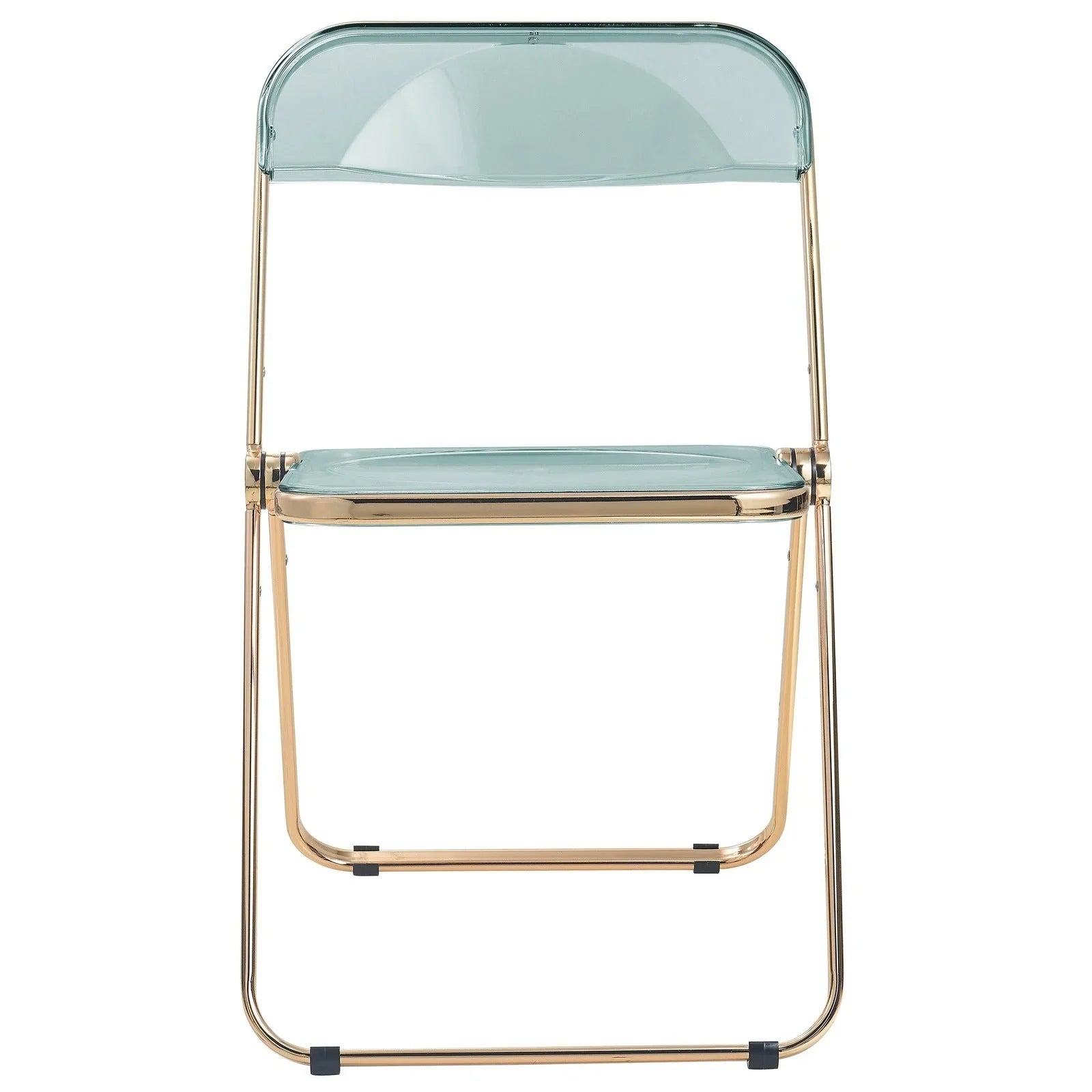 Lawrence Acrylic Folding Chair With Gold Metal Frame Set of 2 - Elax Furniture