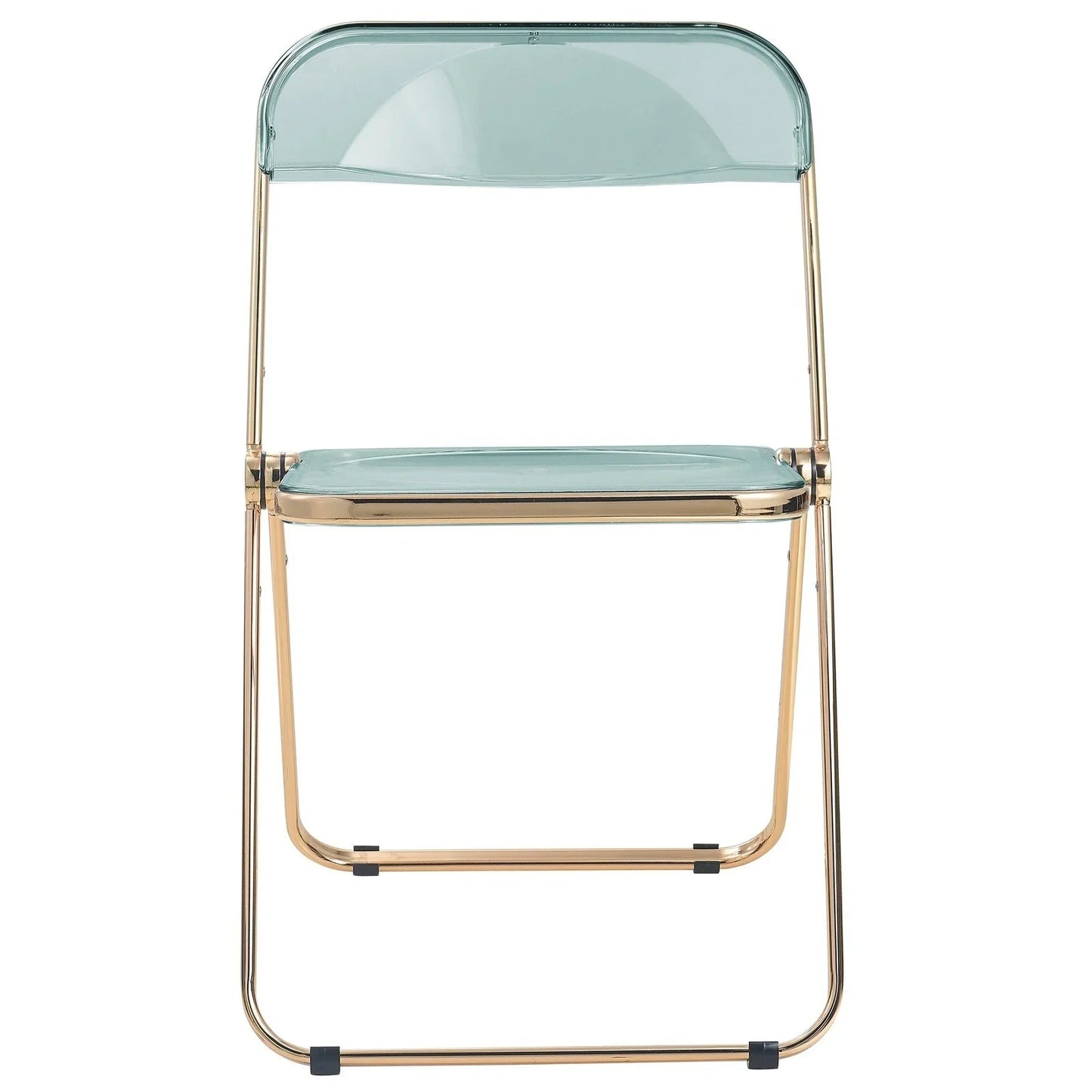 Lawrence Acrylic Folding Chair With Gold Metal Frame Set of 4 - Elax Furniture