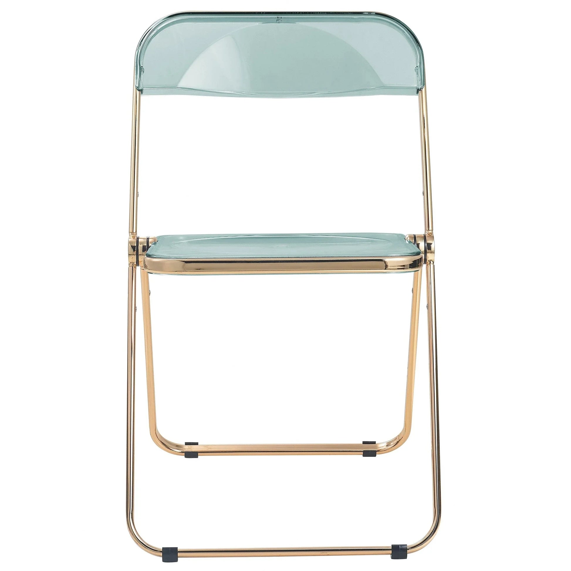 Lawrence Acrylic Folding Chair With Gold Metal Frame Set of 4 - Elax Furniture