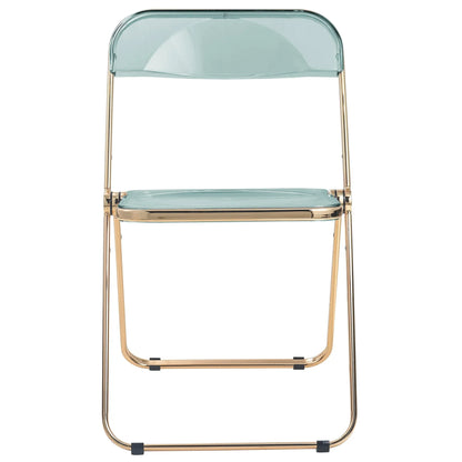 Lawrence Acrylic Folding Chair With Gold Metal Frame Set of 4 - Elax Furniture