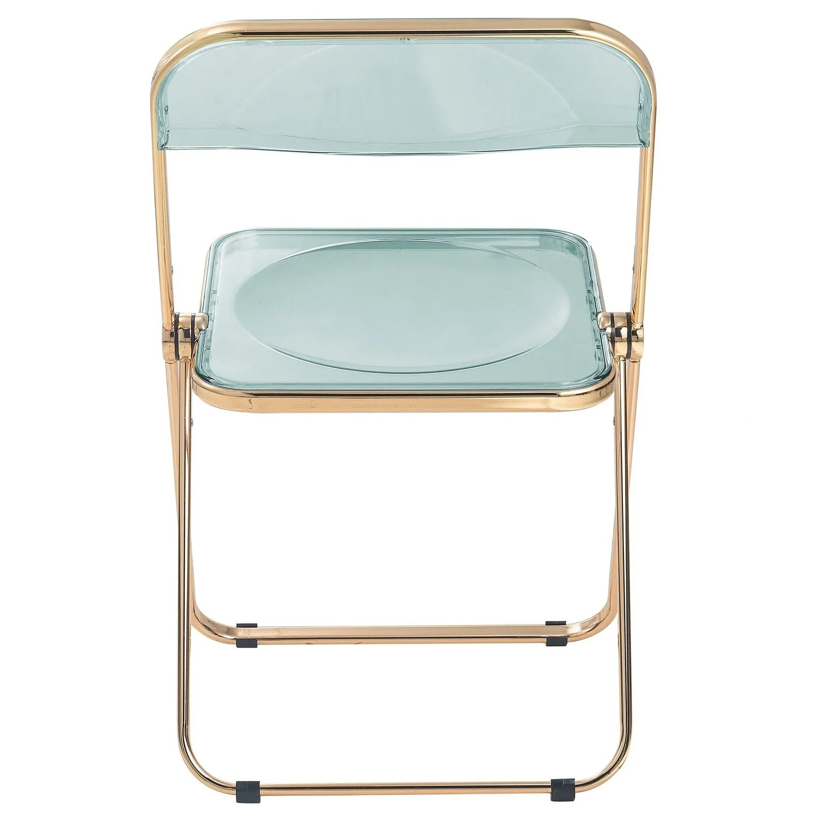 Lawrence Acrylic Folding Chair With Gold Metal Frame Set of 4 - Elax Furniture