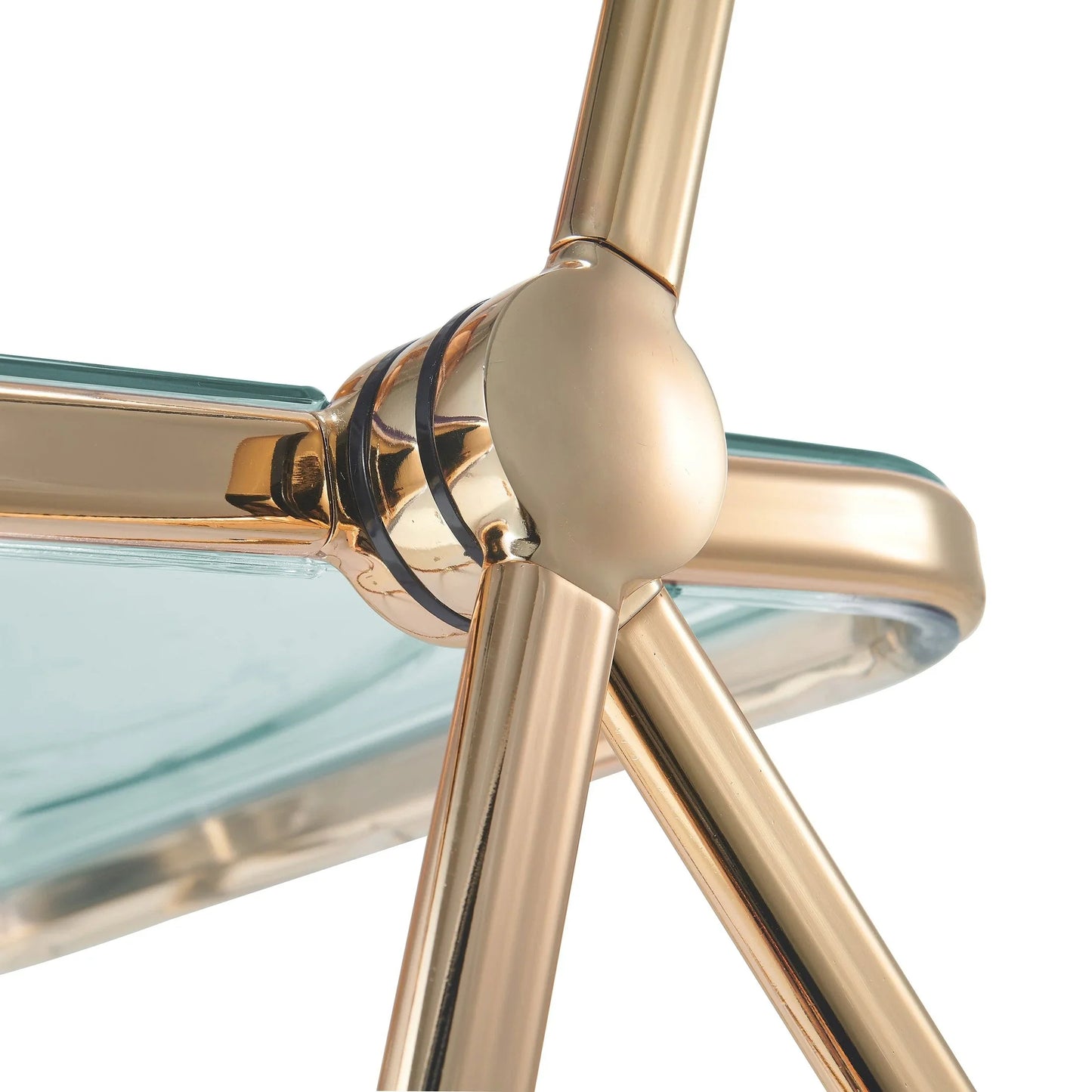 Lawrence Acrylic Folding Chair With Gold Metal Frame Set of 4 - Elax Furniture