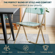 Lawrence Acrylic Folding Chair With Metal Frame - Elax Furniture