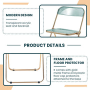 Lawrence Acrylic Folding Chair With Metal Frame - Elax Furniture